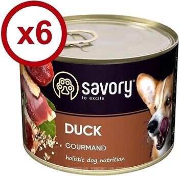 Фото Savory Dog Gourmand Duck 6x200 г (30464)
