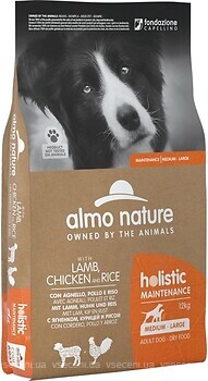 Фото Almo Nature Holistic Maintenance M-L with Lamb, Chicken and Rice 12 кг