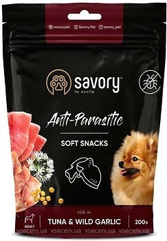 Фото Savory Anti-Parasite Soft Snacks Tuna & Wild Garlic 200 г