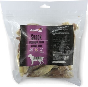 Фото AnimAll Snack Вуха кролячі з м'ясом кролика 500 г (151737)