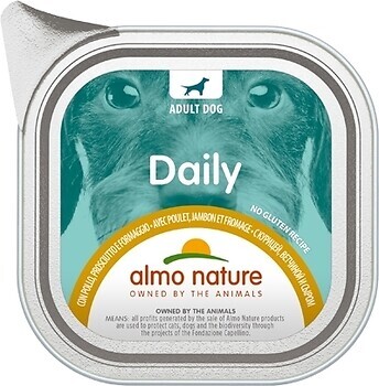 Фото Almo Nature Daily Dog Adult Chicken, Ham and Cheese 100 г