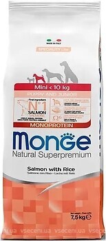 Фото Monge Mini Puppy & Junior Salmon and Rice 7.5 кг