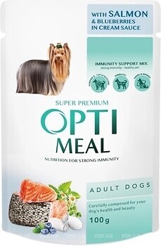 Фото Optimeal Super Premium Adult Salmon & Blueberries in Cream Sause 100 г