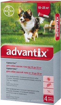Фото Bayer Краплі Advantix для собак 10-25 кг 4 шт.