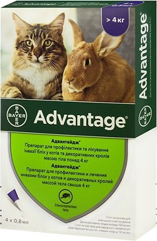 Фото Bayer Капли Advantage 80 для котов более 4 кг 4 шт.