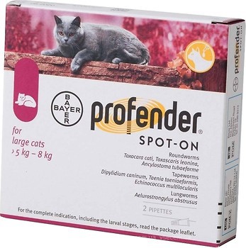 Фото Bayer Краплі Profender Spot-On для котів 5-8 кг 1 шт.