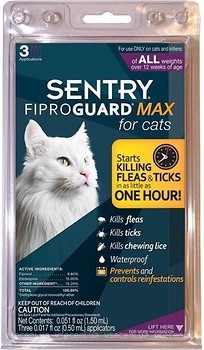 Фото Sentry Краплі FiproGuard Max для кішок 1 шт.