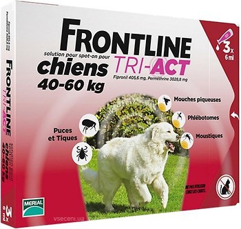 Фото Frontline Краплі Tri-Act для собак 40-60 кг 3 шт.