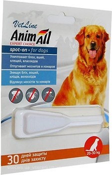 Фото AnimAll Краплі Vetline Spot-On для собак 20-30 кг 1 шт. (60884)
