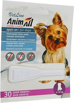 Фото AnimAll Краплі Vetline Spot-On для собак 4-10 кг 1 шт. (60882)
