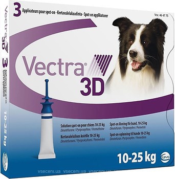 Фото Ceva Краплі Vectra 3D для собак 10-25 кг 3 шт.