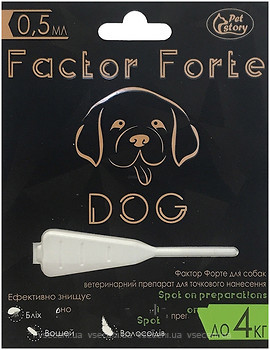 Фото Pet Story Капли Factor Forte для собак до 4 кг 1 шт.