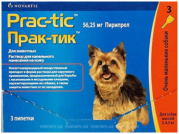 Фото Novartis Краплі Prac-tic для собак 2-4.5 кг 1 шт.