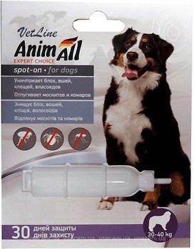 Фото AnimAll Краплі Vetline Spot-On для собак 30-40 кг 1 шт. (65929)