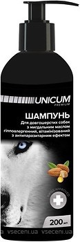 Фото UNICUM Шампунь Premium для довгошерстих собак з мигдальним маслом 200 мл (UN-019)
