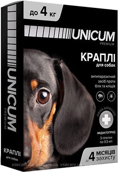 Фото UNICUM Краплі Premium для собак до 4 кг 3 шт. (UN-006)