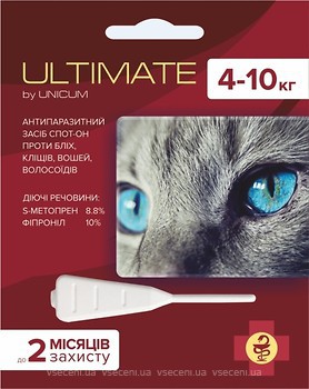 Фото Ultimate Краплі для кішок 4-10 кг 1 шт.