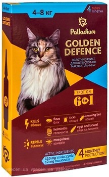 Фото Palladium Краплі Golden Defence для кішок від 4 до 8 кг 1 шт.