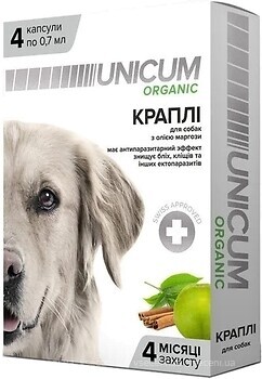Фото UNICUM Краплі Organic для собак 4 шт. (UN-026)