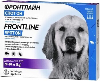 Фото Frontline Капли Boehringer Ingelheim Spot On для собак 20-40 кг 1 шт.
