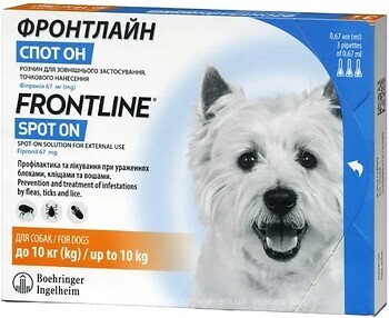 Фото Frontline Капли Boehringer Ingelheim Spot On для собак 2-10 кг 1 шт.