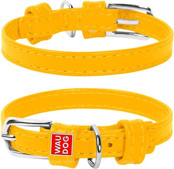 Фото Collar Класичний Waudog Glamour 27-36 см / 15 мм жовтий (32708)