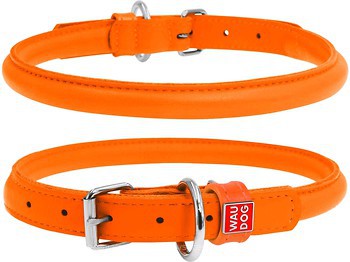 Фото Collar Классический Waudog Glamour 33-41 см / 10 мм оранжевый (35054)