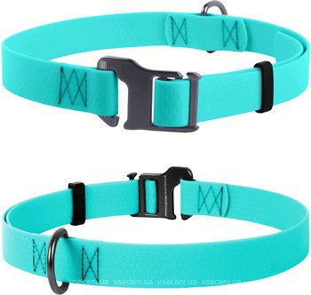 Фото Collar Класичний Waudog Waterproof 35-70 см / 25 мм бірюзовий (2718)