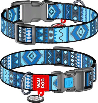 Фото Collar Классический Waudog Nylon 31-49 см / 25 мм синий (4584)