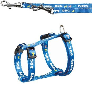 Фото Trixie Шлея с поводком Puppy Harness with Leash 23-34 см / 8 мм blue (15342)