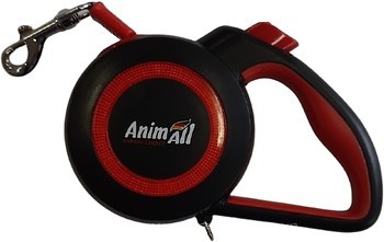 Фото AnimAll Поводок-рулетка ленточная Reflector 5 м / 25 кг красно-черная (143550)