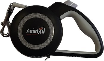 Фото AnimAll Поводок-рулетка ленточная Reflector 3 м / 15 кг серый (143541)