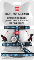 Фото Collar Шлея з повідцем Waudog Nylon 20-30 см / 25-40 см / 10 мм синій (5480)