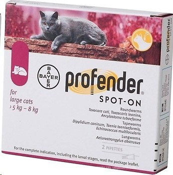 Фото Bayer Краплі Профендер (Profender) для кішок 5-8 кг 2 шт