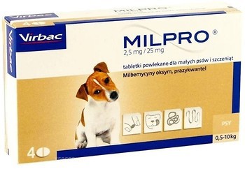Фото Virbac Таблетки Мільпро (Milpro) 0.5-10 кг, 4 шт