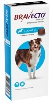 Фото Bravecto Пігулки від кліщів і бліх для собак 20-40 кг