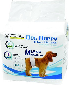 Фото Croci Пояс гігієнічний Dog Nappy Male Version M 40-50 см 12 шт. (C6028878)
