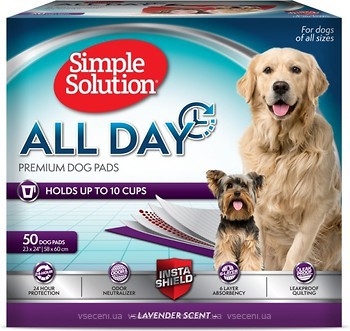 Фото Simple Solution Пелюшки All Day Premium Dog Pads 58x60 см 50 шт. (SS10242)