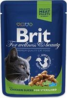 Фото Brit Premium Cat Pouches Sterilised Chicken Slices 100 г