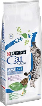 Фото Cat Chow Feline 3 in 1 з індичкою 15 кг