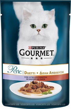 Фото Gourmet Gold Perle Duo с телятиной и уткой в подливе 85 г