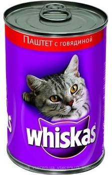 Фото Whiskas Консервований корм з яловичиною (паштет) 400 г