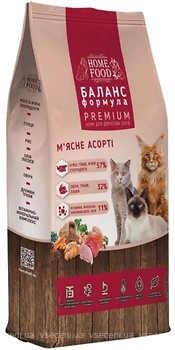 Фото Home Food Сухой корм для взрослых кошек Мясное ассорти 10 кг