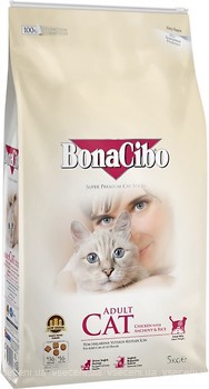 Фото BonaCibo Adult Cat Chicken & Rice with Anchovy 5 кг (BC405642)