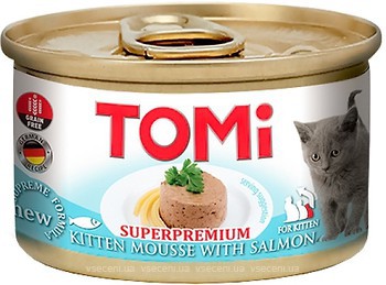 Фото TOMi Консервований корм для кошенят з лососем 85 г