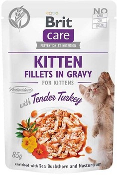 Фото Brit Premium Cat Pouch Kitten Turkey Fillets in Gravy 85 г