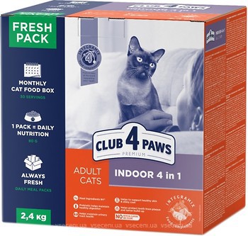 Фото Клуб 4 лапи Сухий корм Indoor 4 in 1 2.4 кг
