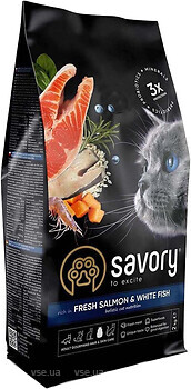 Фото Savory Adult Cat Gourmand Fresh Salmon & White Fish 400 г