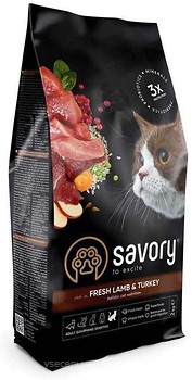 Фото Savory Adult Cat Sensitive Digestion Fresh Lamb & Turkey 8 кг