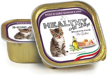 Фото Healthy All days Cat Pate Rich In White Meat With Eggs Kitten 100 г